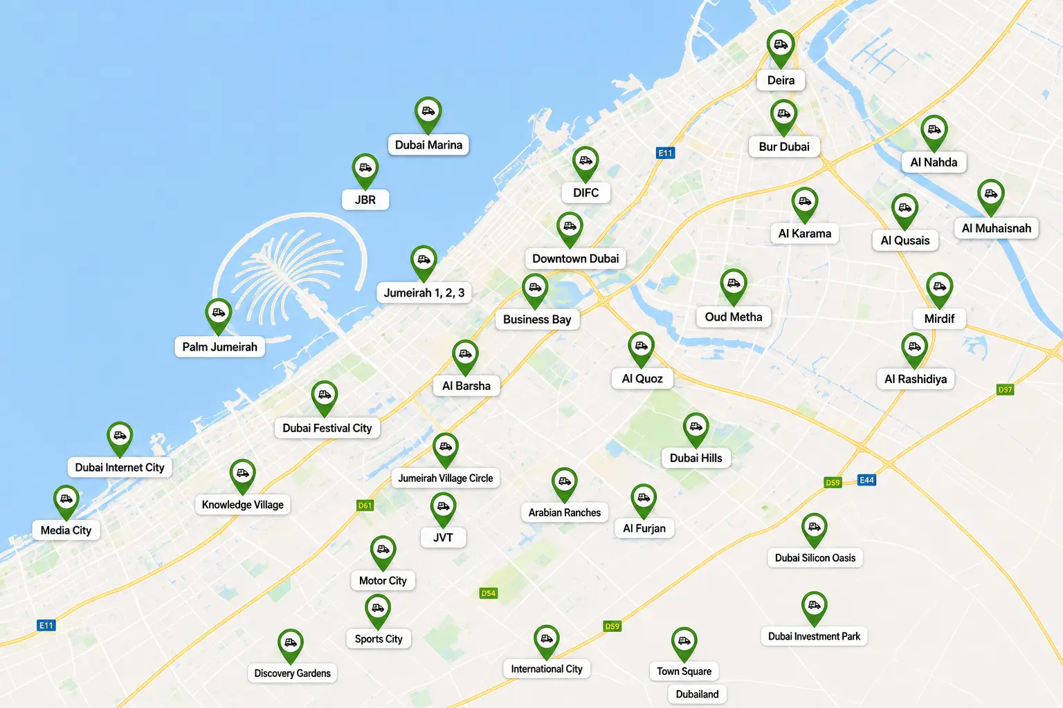 Dubai Junk Removal Pickup Location Visual and Map Reference
